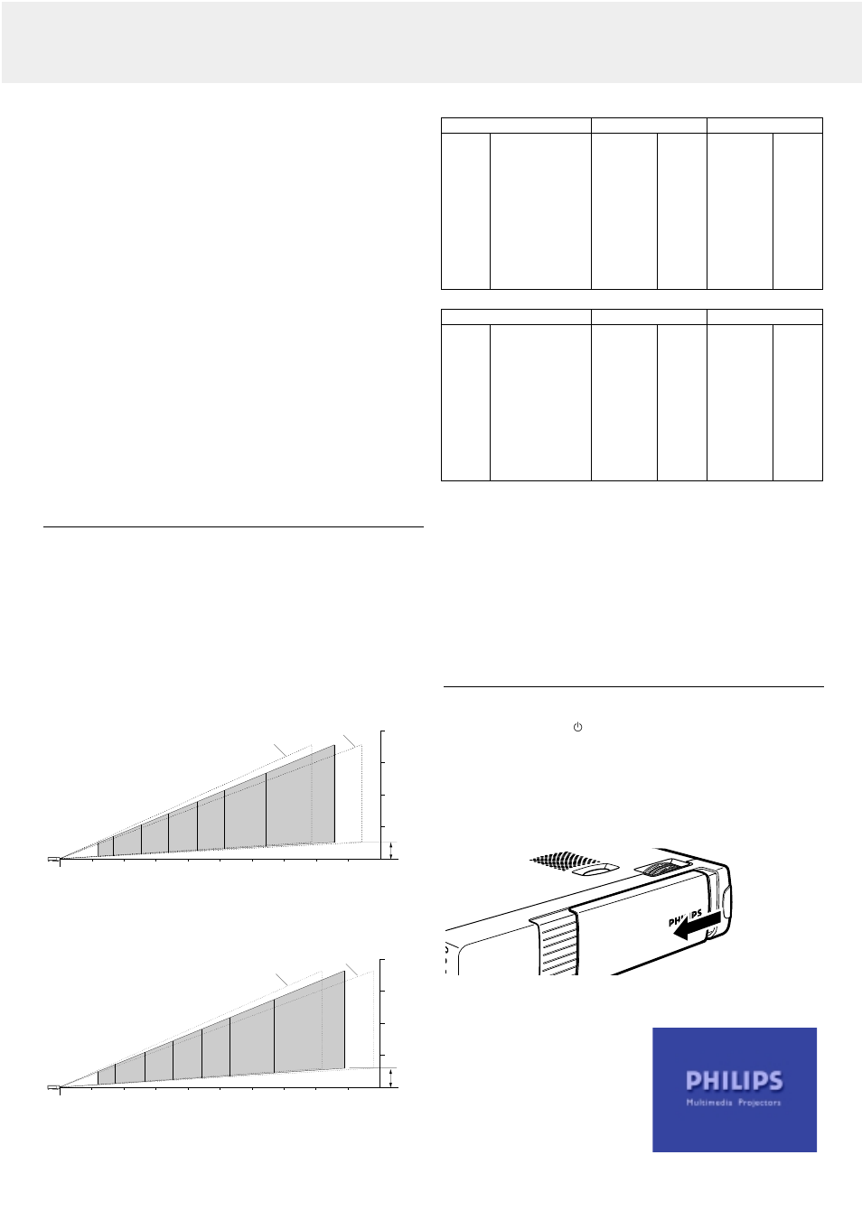 Set up, Positioning the projector and screen, Mains supply | Philips LC5241 User Manual | Page 8 / 24