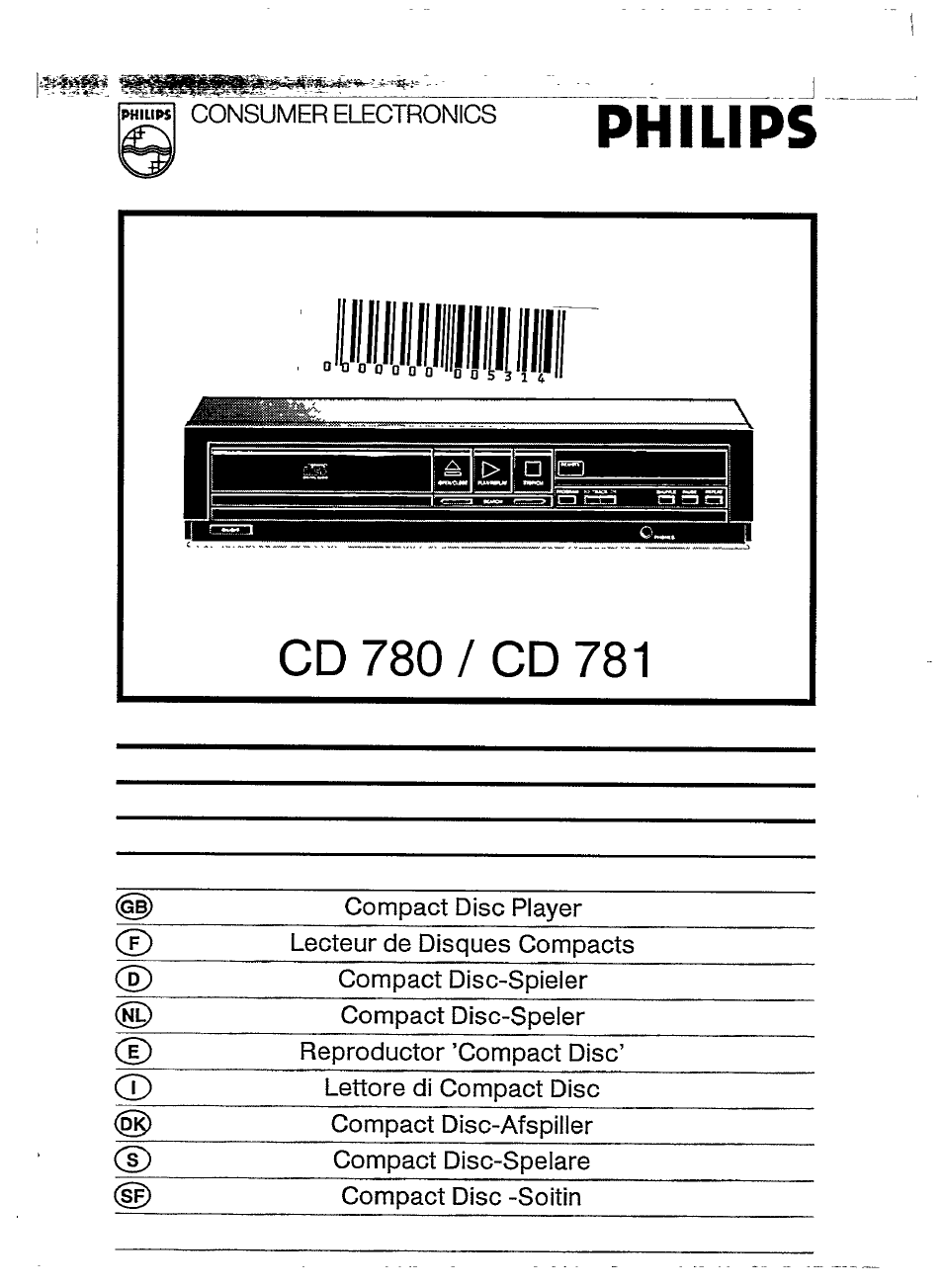 Philips CD 781 User Manual | 11 pages