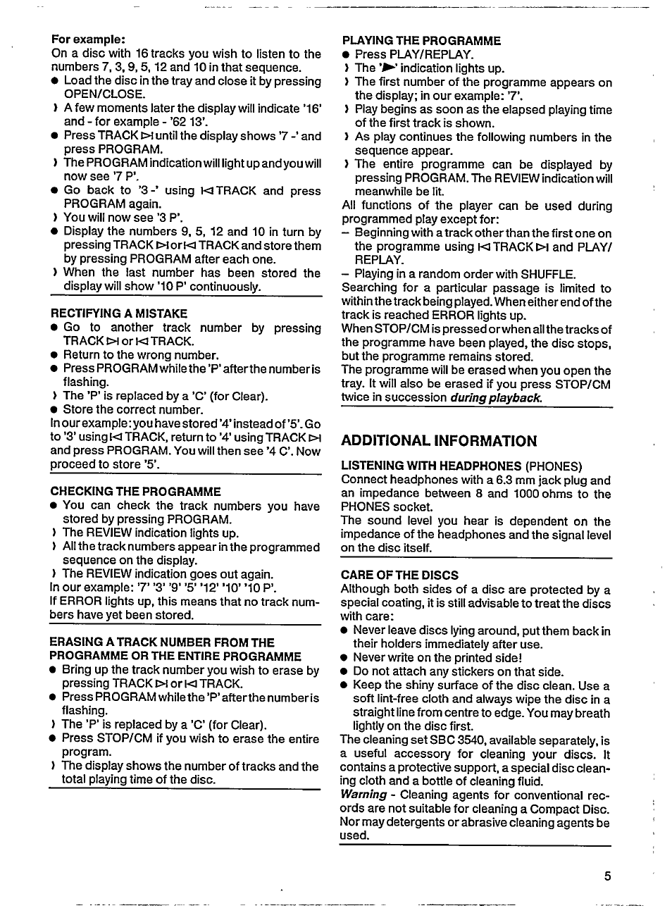 Additional information | Philips CD 781 User Manual | Page 7 / 11