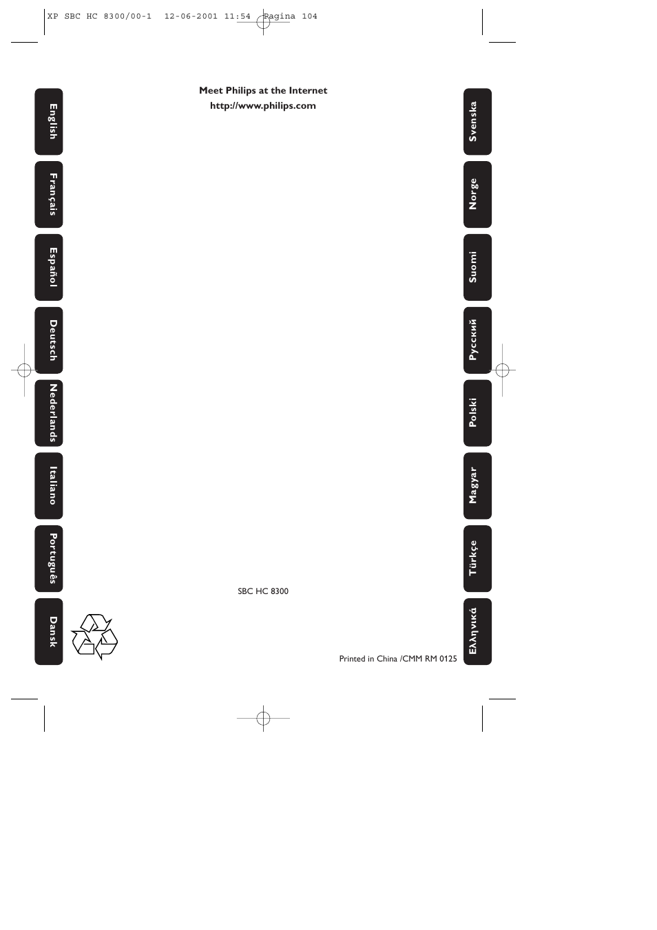 Philips HC8300 User Manual | Page 10 / 10