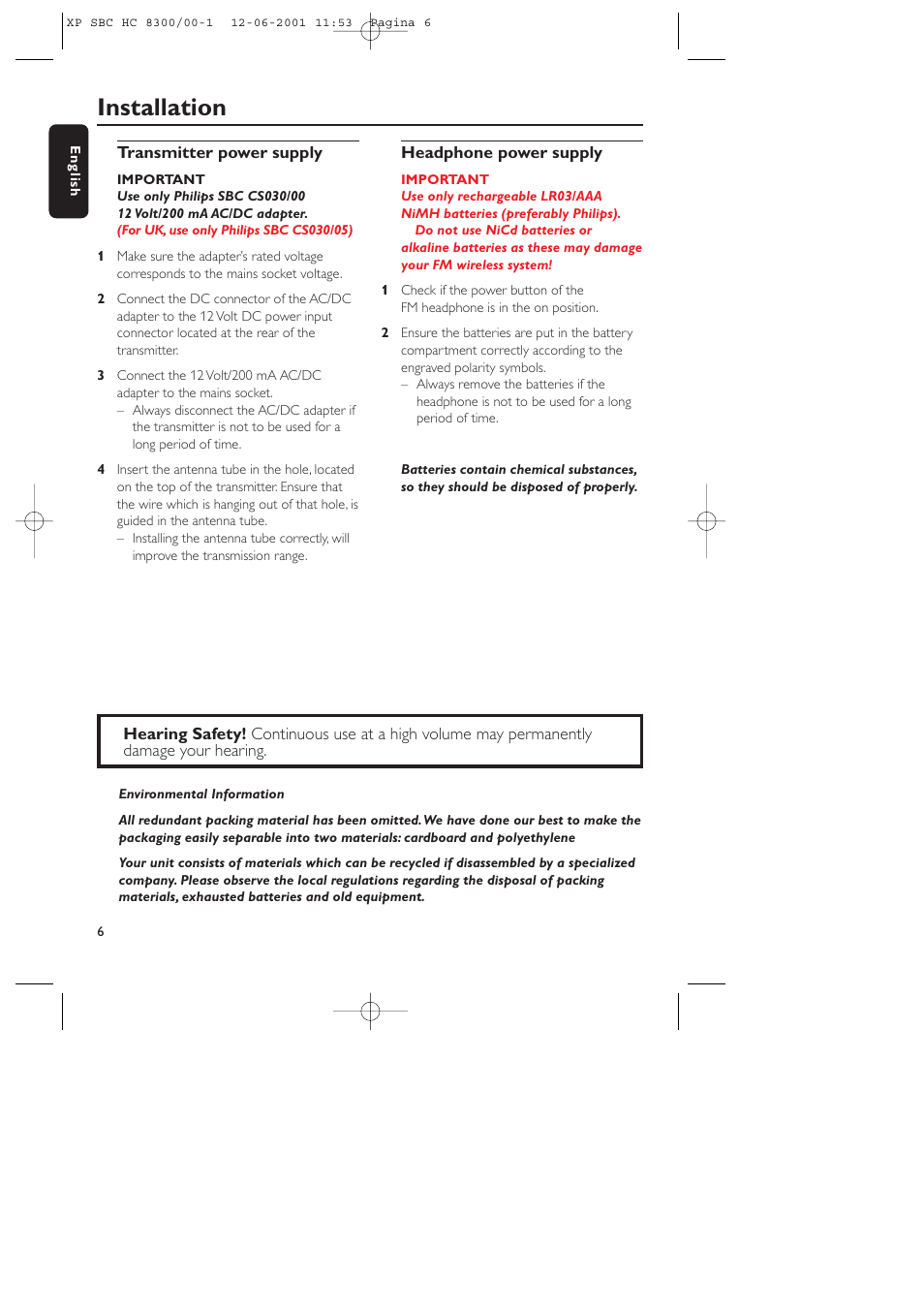 Installation | Philips HC8300 User Manual | Page 6 / 10