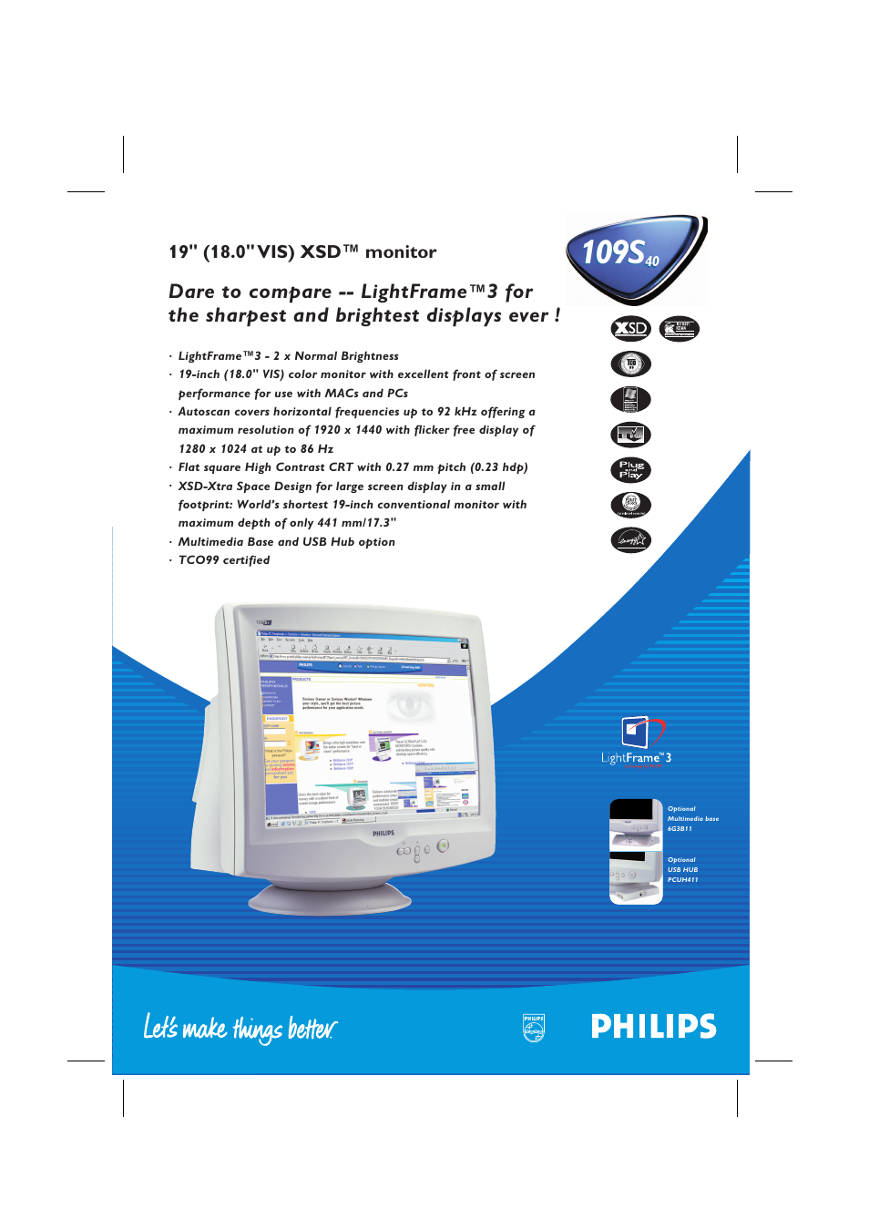 Philips 109S40 User Manual | 2 pages