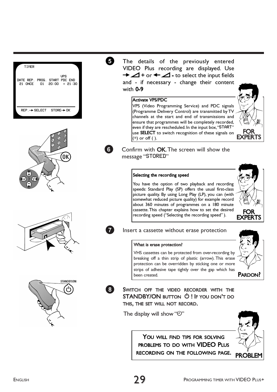 Ffo orr eex xppeerrttss, Pprro obblleem m yy, Vviid deeo o pp | Philips VR 510/07 User Manual | Page 29 / 48