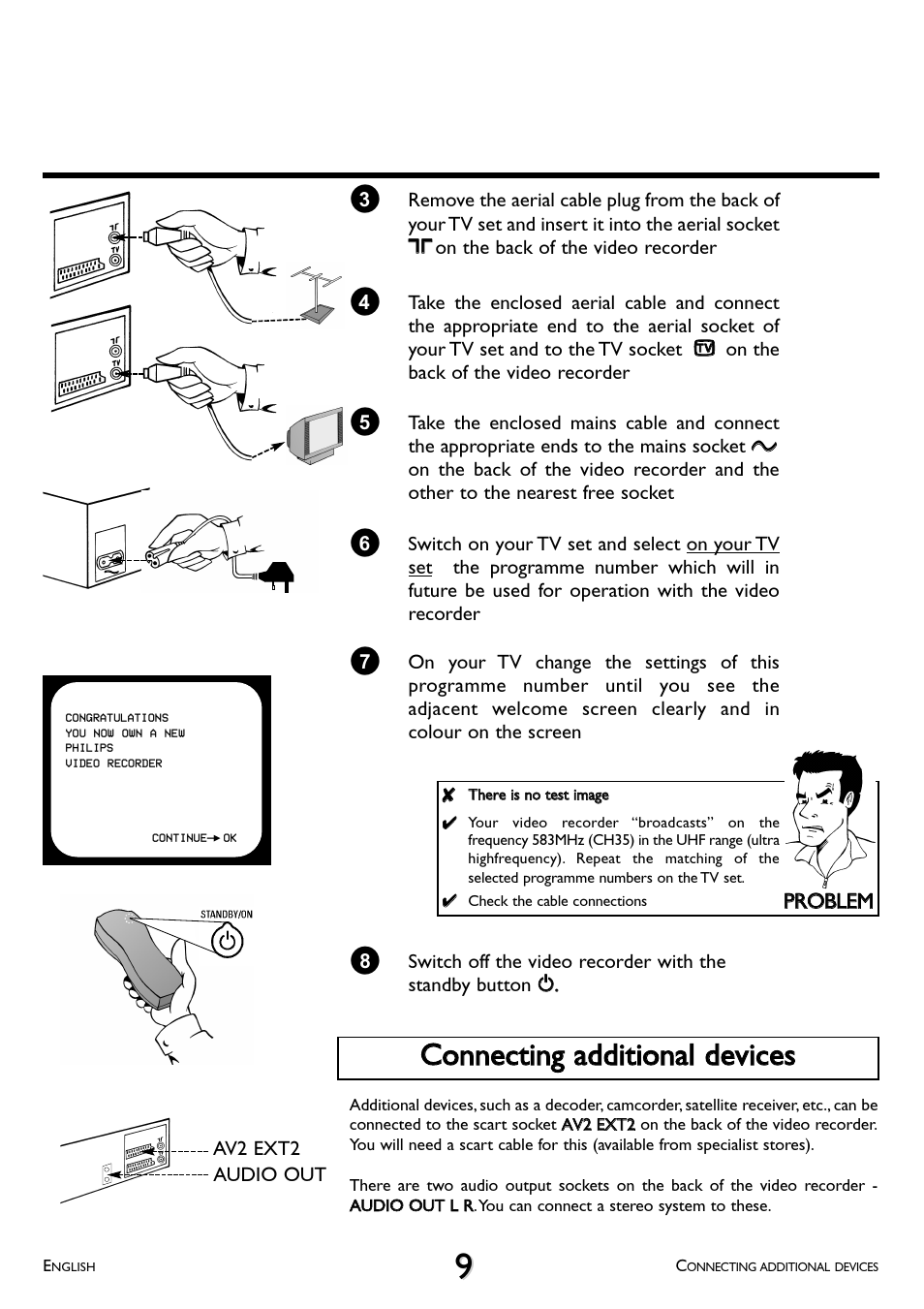 Connecting additional devices | Philips VR 510/07 User Manual | Page 9 / 48