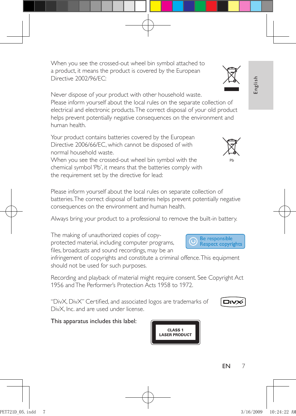 Philips PET721C/05 User Manual | Page 6 / 19