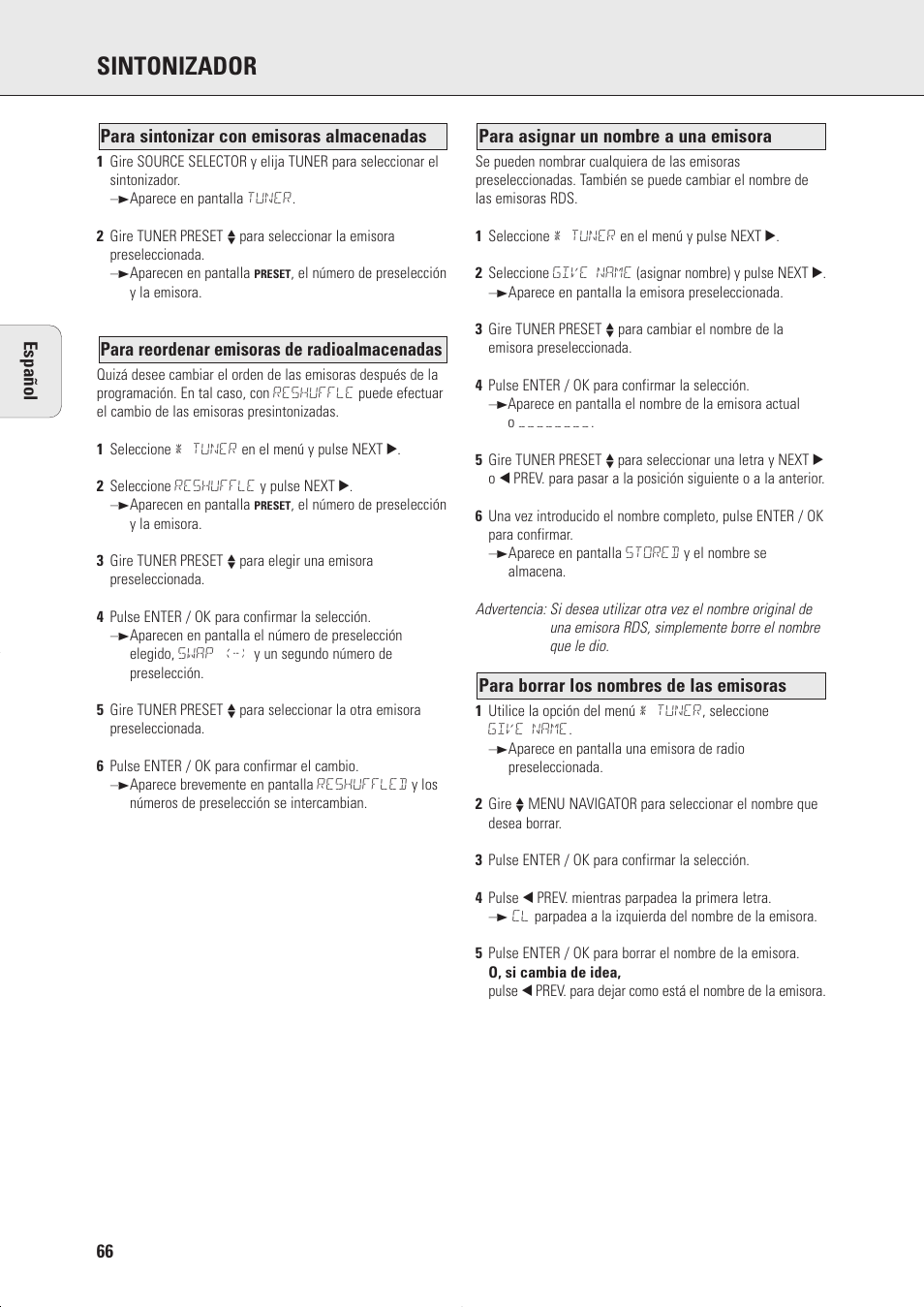 Sintonizador | Philips FR975 User Manual | Page 22 / 31