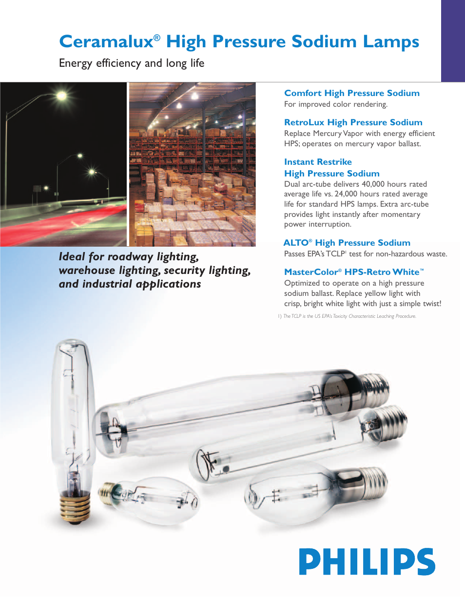 Philips Ceramalux P-2220-E User Manual | 4 pages