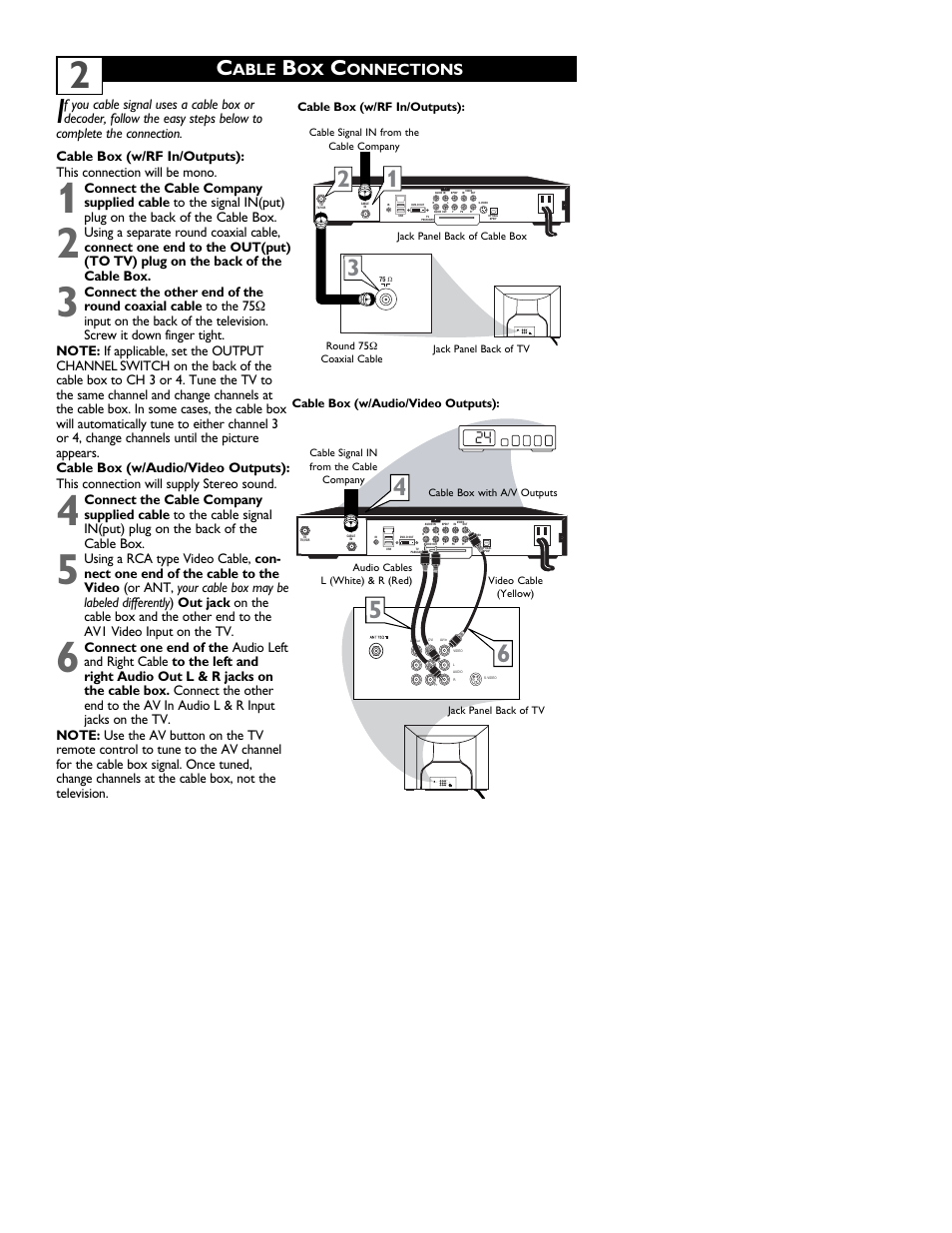 Able, Onnections | Philips 14PT6441 User Manual | Page 6 / 36