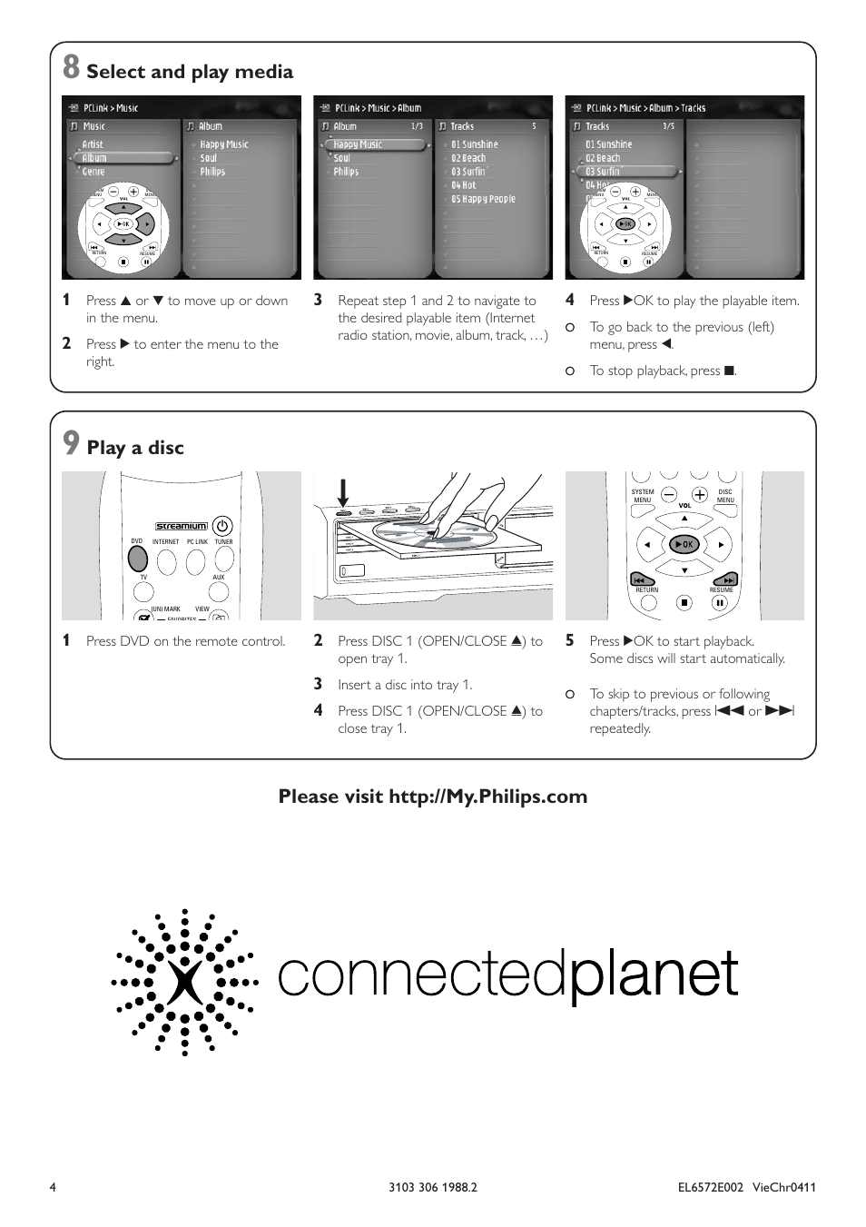 Select and play media, Play a disc | Philips MX6000I/37 User Manual | Page 54 / 55