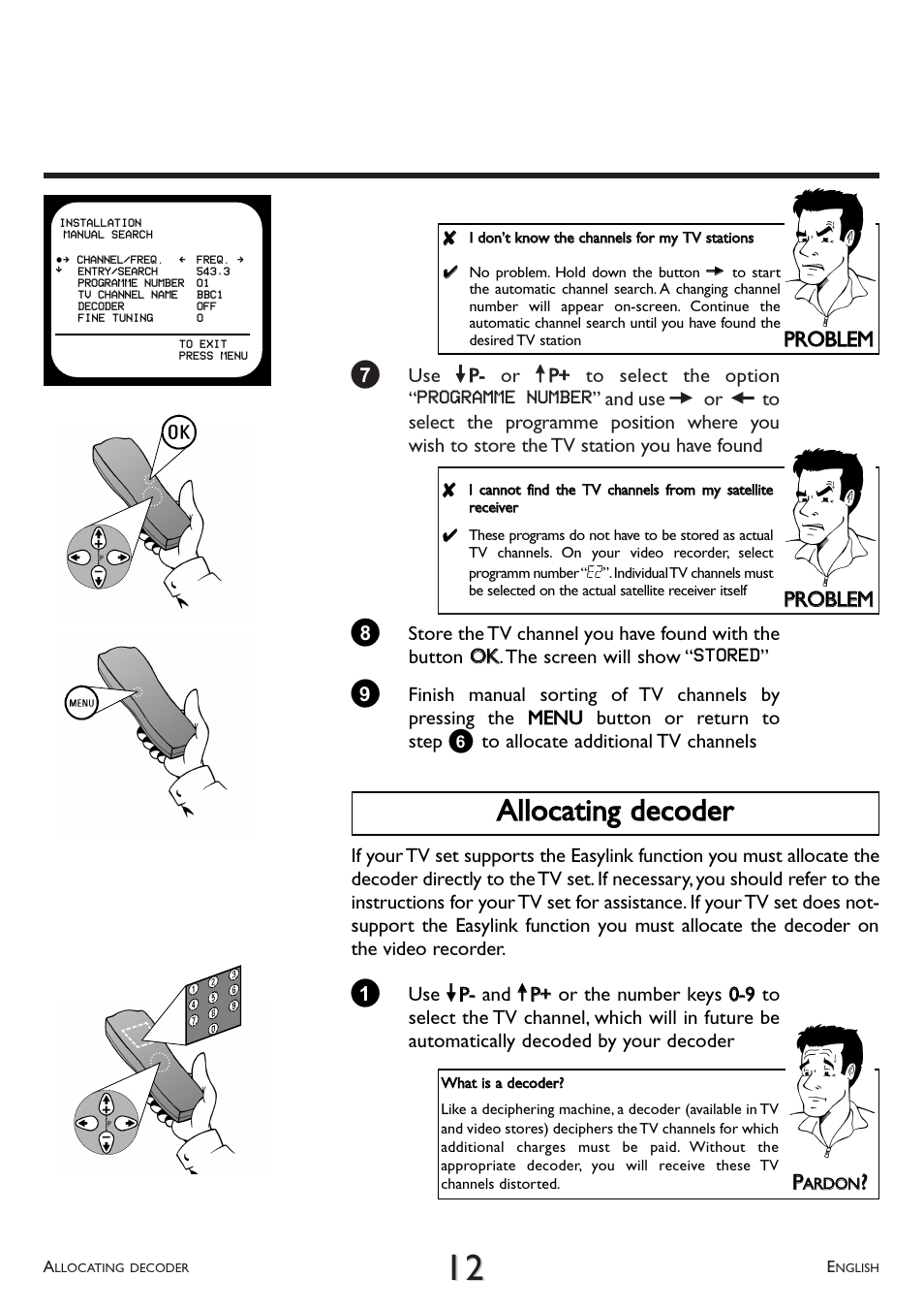 Allocating decoder, Pprro obblleem m | Philips VR 708A/07 User Manual | Page 12 / 56
