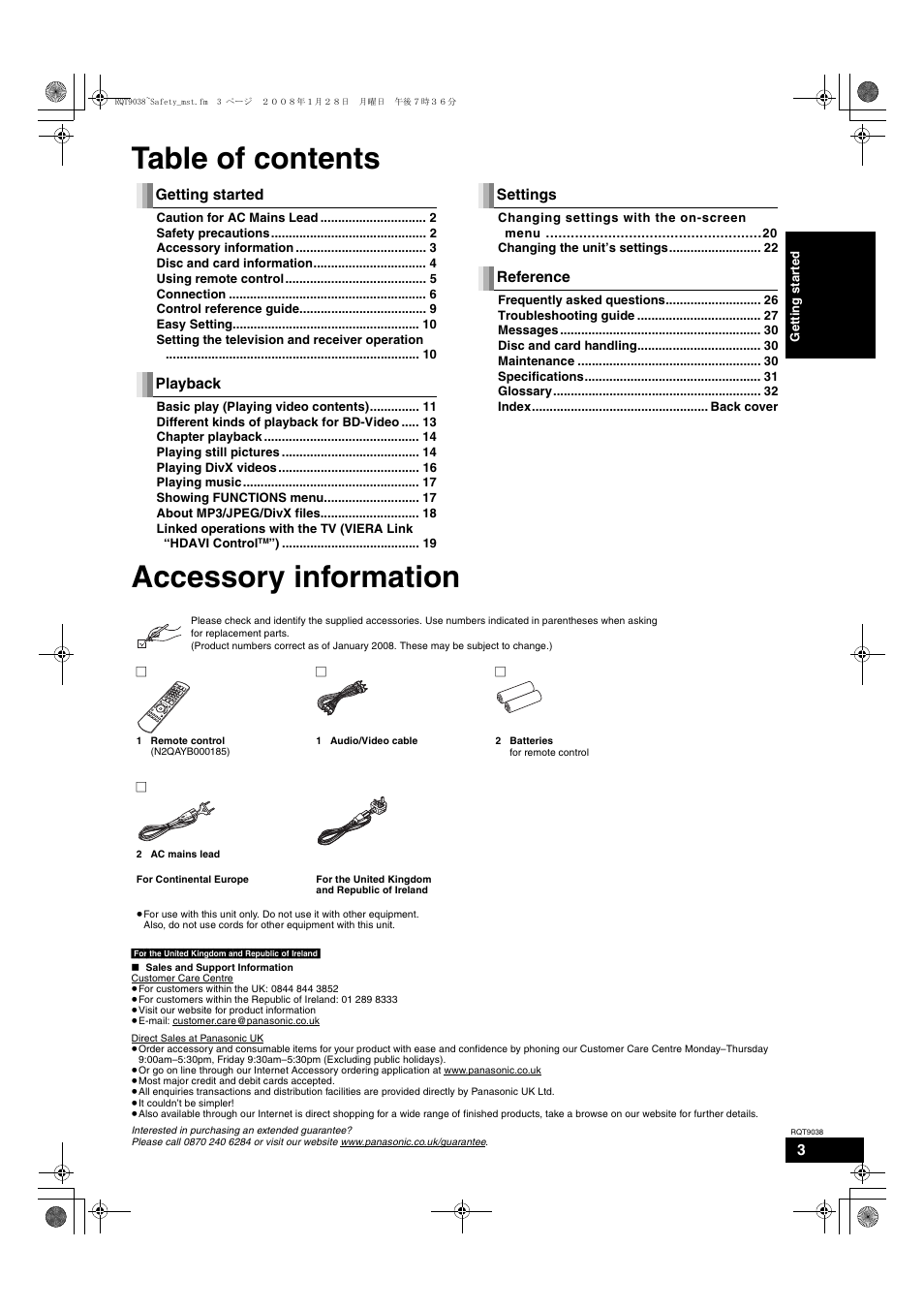 Philips DMP-BD30 User Manual | Page 3 / 36