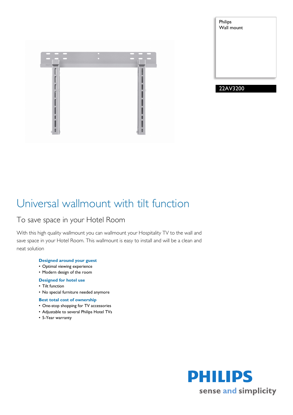 Philips 22AV3200 User Manual | 2 pages