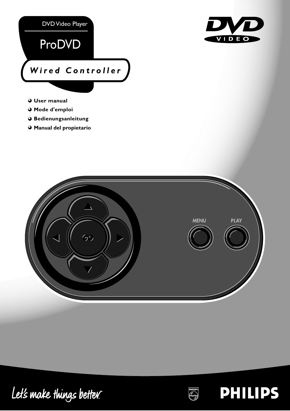 Philips DVD Video Player ProDVD Wired Controller User Manual | 4 pages