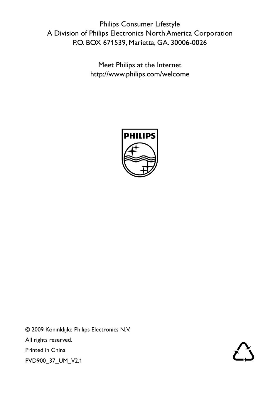 Philips PVD900/37 User Manual | Page 30 / 30