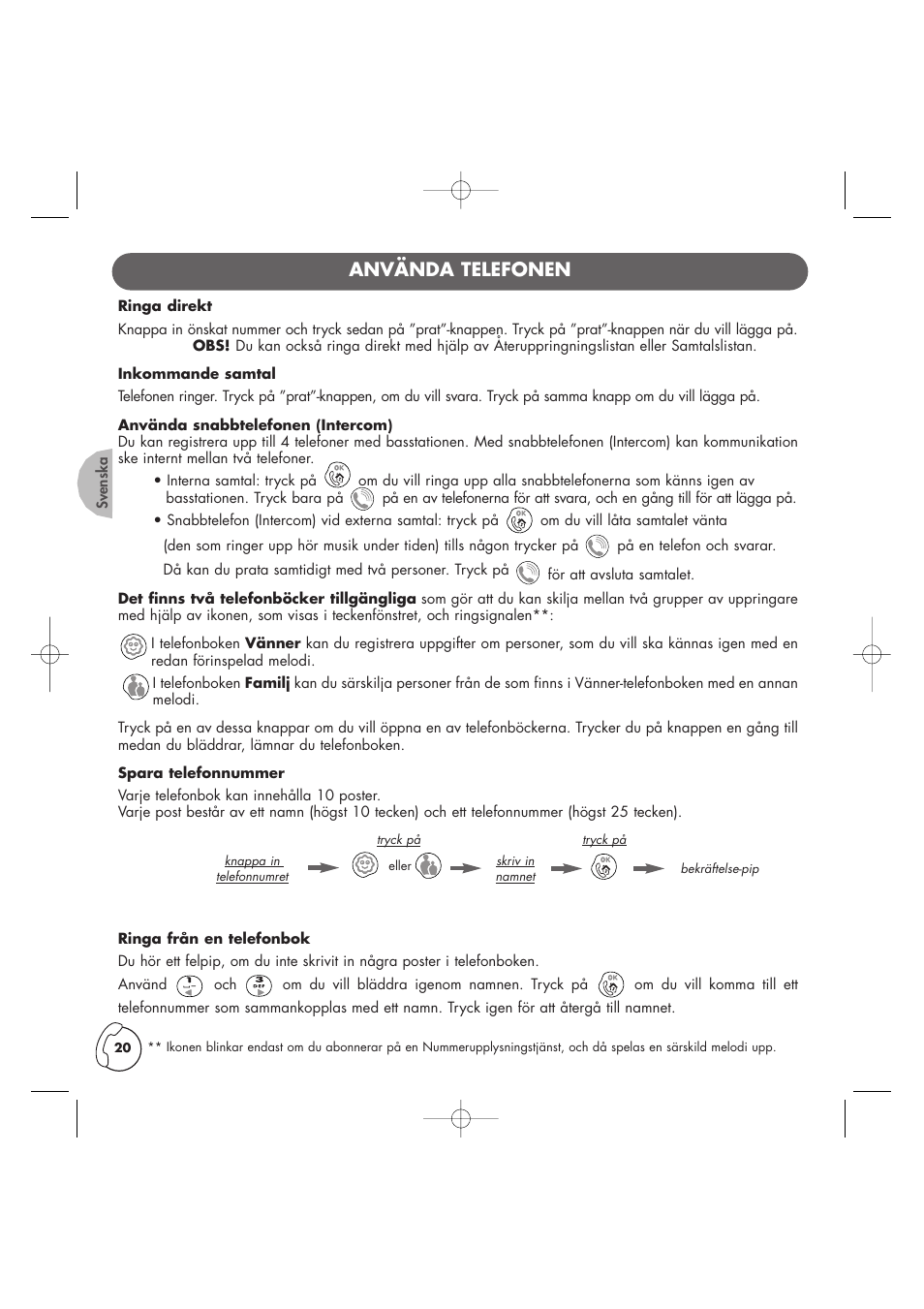 Använda telefonen | Philips Kala 200 User Manual | Page 21 / 41