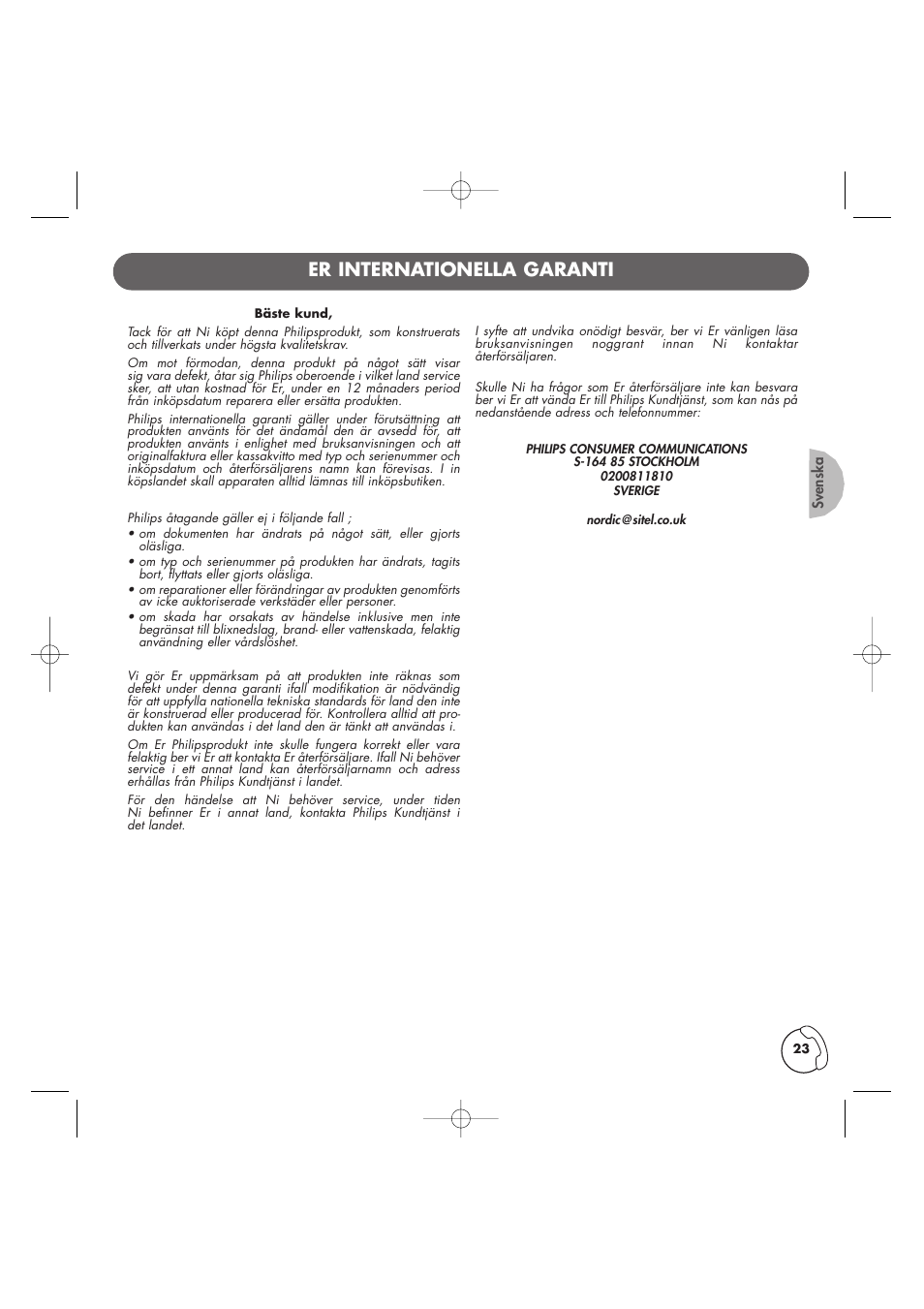 Er internationella garanti | Philips Kala 200 User Manual | Page 24 / 41