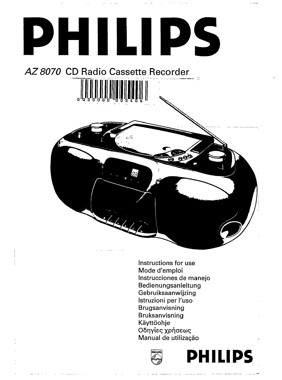 Philips AZ 8070 User Manual | 19 pages