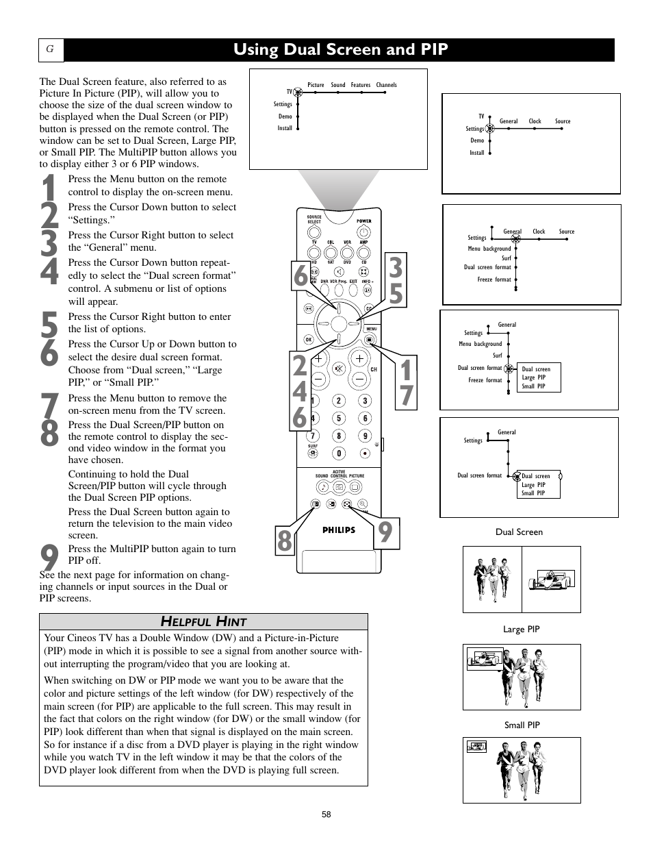 Philips Cineos 55PL9223 User Manual | Page 58 / 80