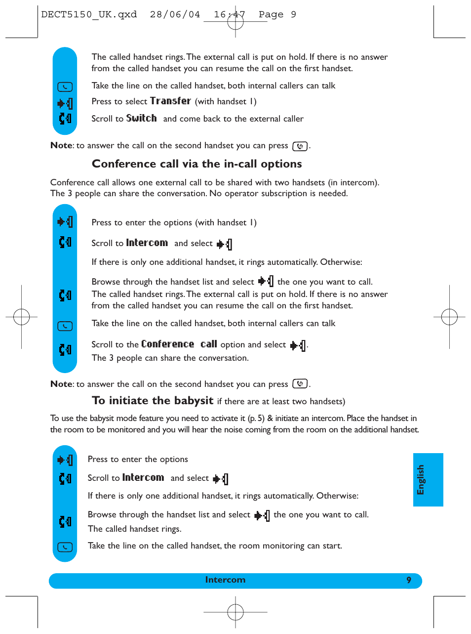 Conference call via the in-call options | Philips 5150 User Manual | Page 10 / 14