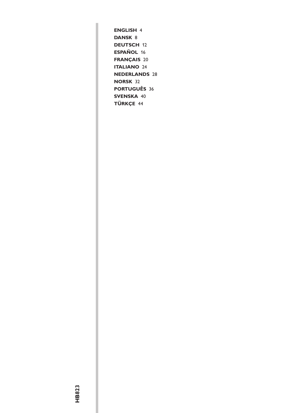 Philips Suncare HB823 User Manual | Page 3 / 52