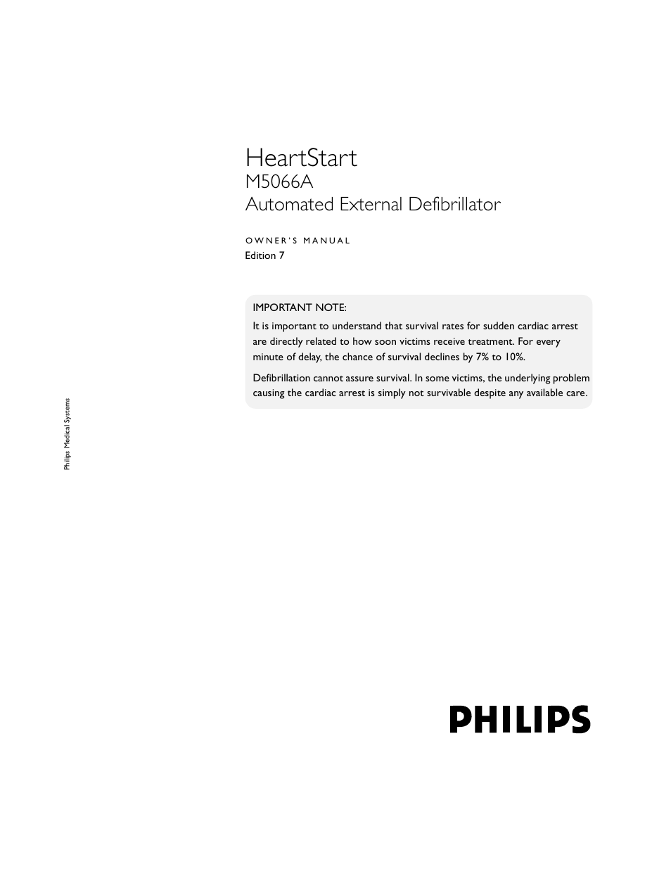 Heartstart, M5066a automated external defibrillator | Philips M5066A User Manual | Page 7 / 70