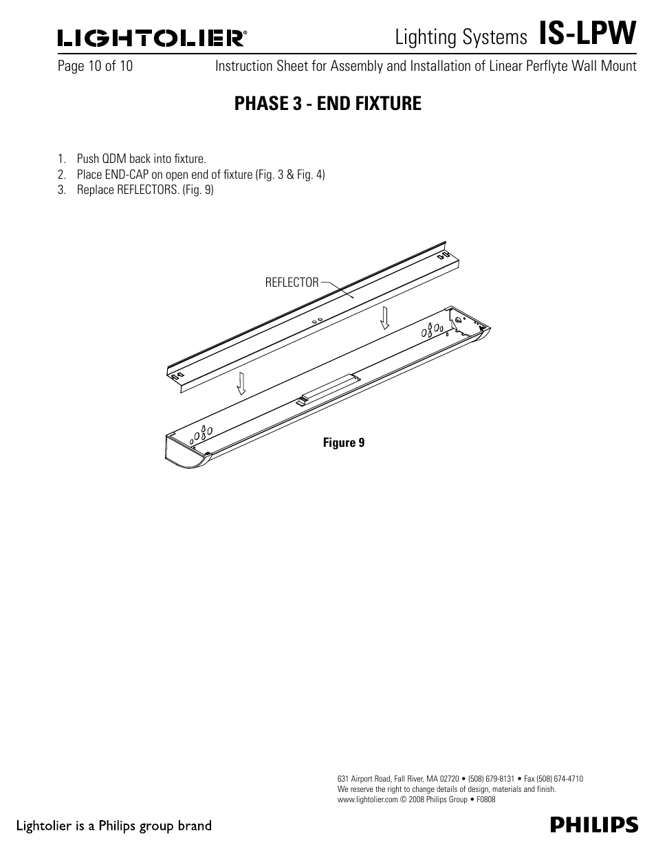 Is-lpw, Lighting systems, Phase 3 - end fixture | Philips IS-LPW User Manual | Page 10 / 10