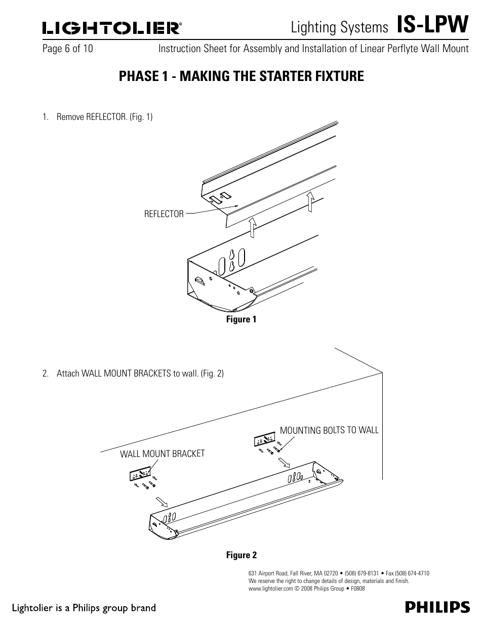 Is-lpw, Lighting systems, Phase 1 - making the starter fixture | Philips IS-LPW User Manual | Page 6 / 10