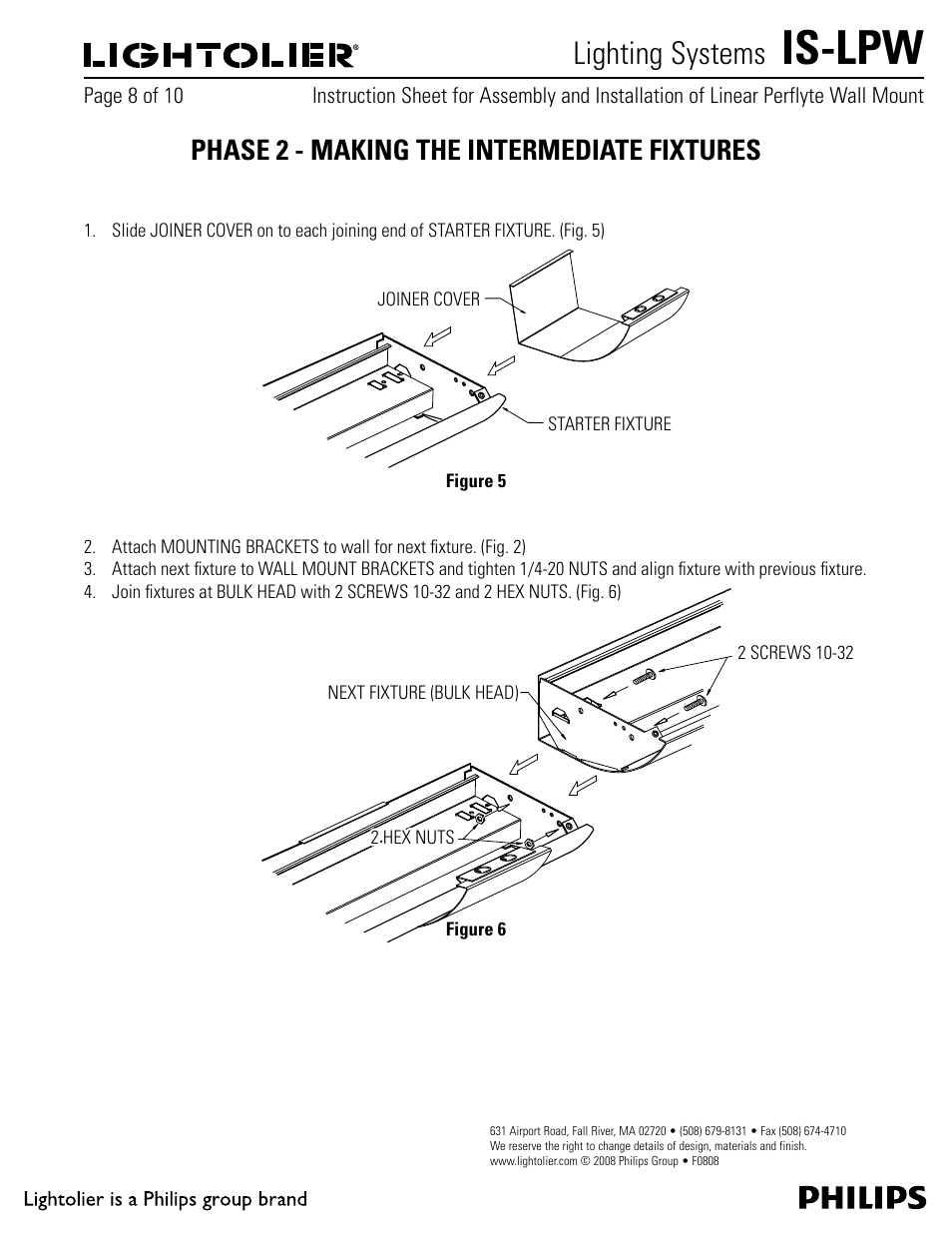 Is-lpw, Lighting systems, Phase 2 - making the intermediate fixtures | Philips IS-LPW User Manual | Page 8 / 10
