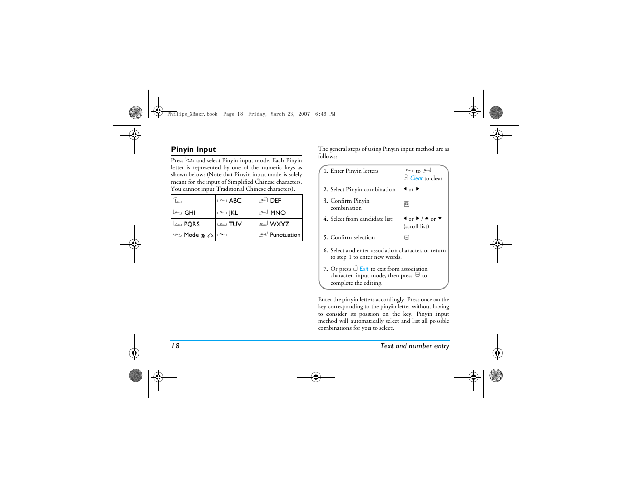 Pinyin input | Philips CT9A9R User Manual | Page 19 / 93