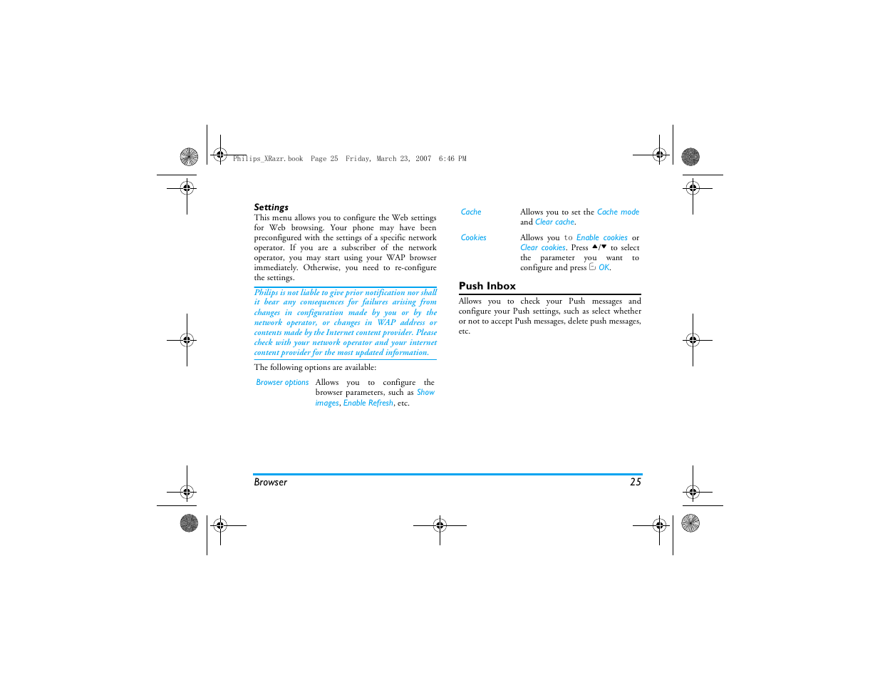 Push inbox | Philips CT9A9R User Manual | Page 26 / 93