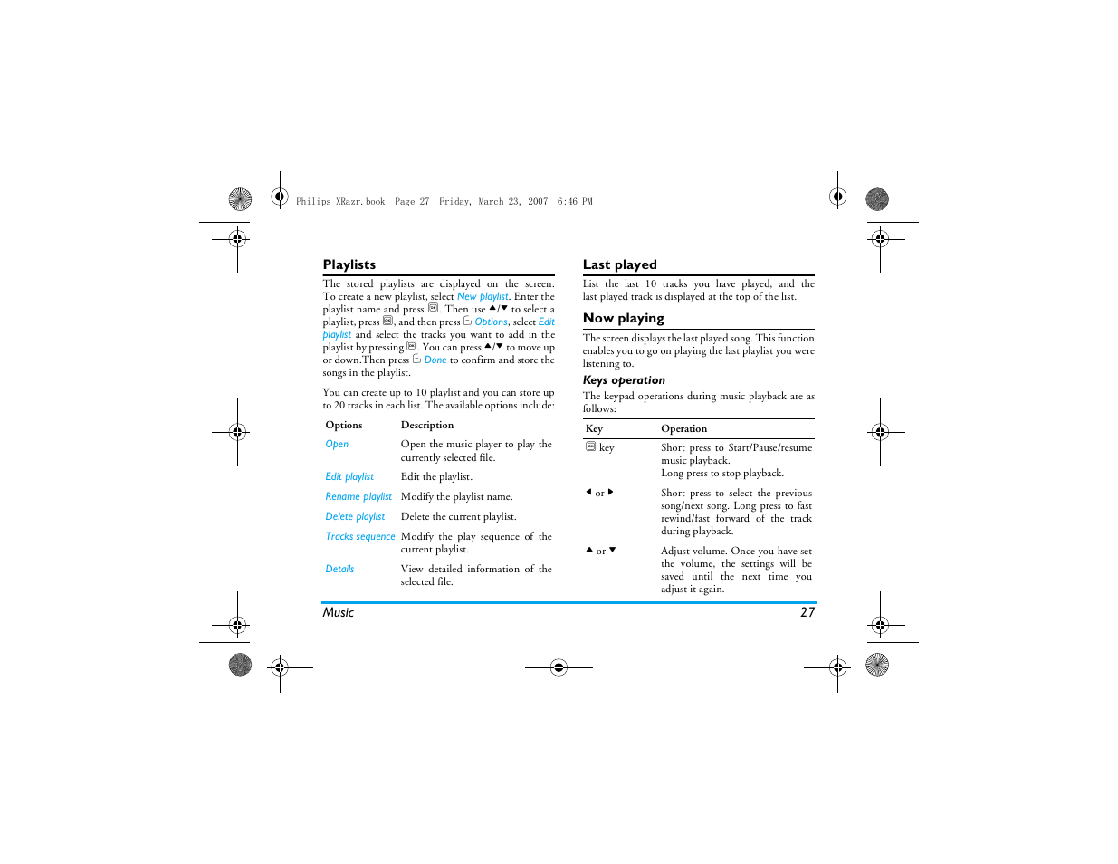 Playlists, Last played, Now playing | Philips CT9A9R User Manual | Page 28 / 93