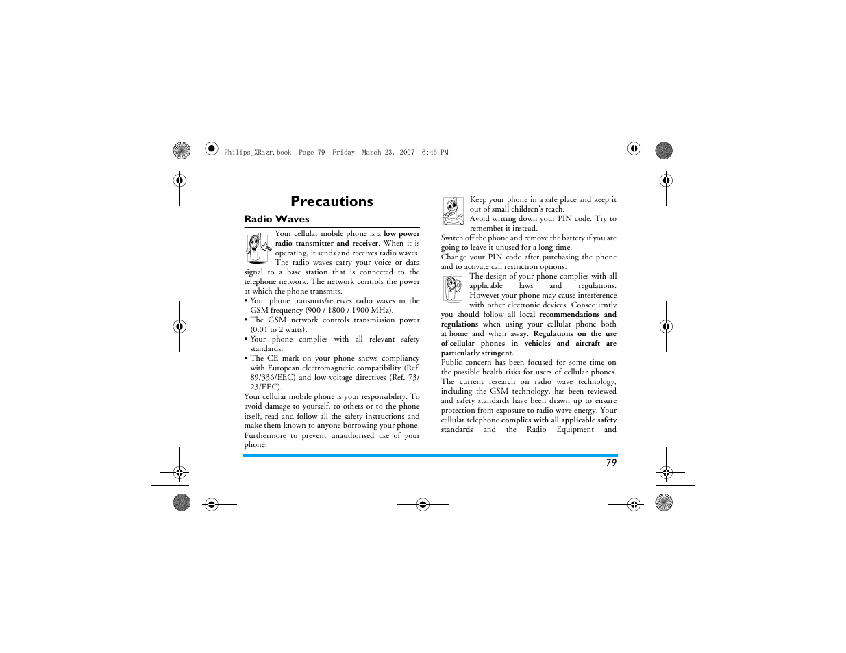 Precautions | Philips CT9A9R User Manual | Page 80 / 93