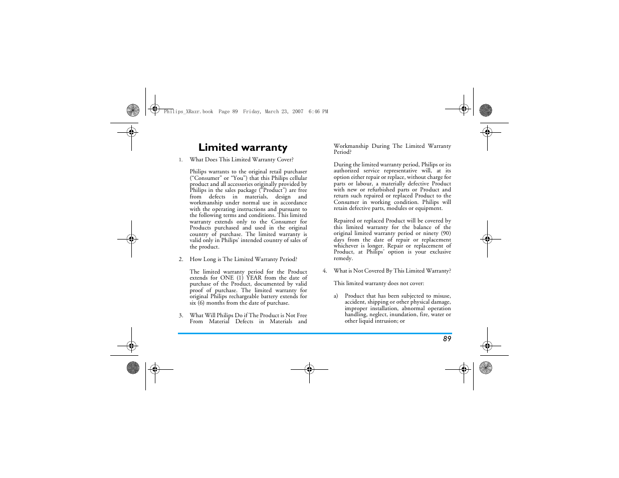 Limited warranty | Philips CT9A9R User Manual | Page 90 / 93