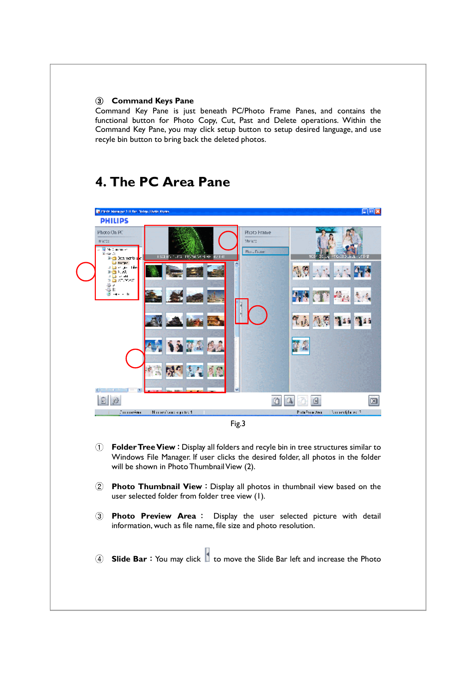 The pc area pane | Philips 9FF2 User Manual | Page 6 / 16