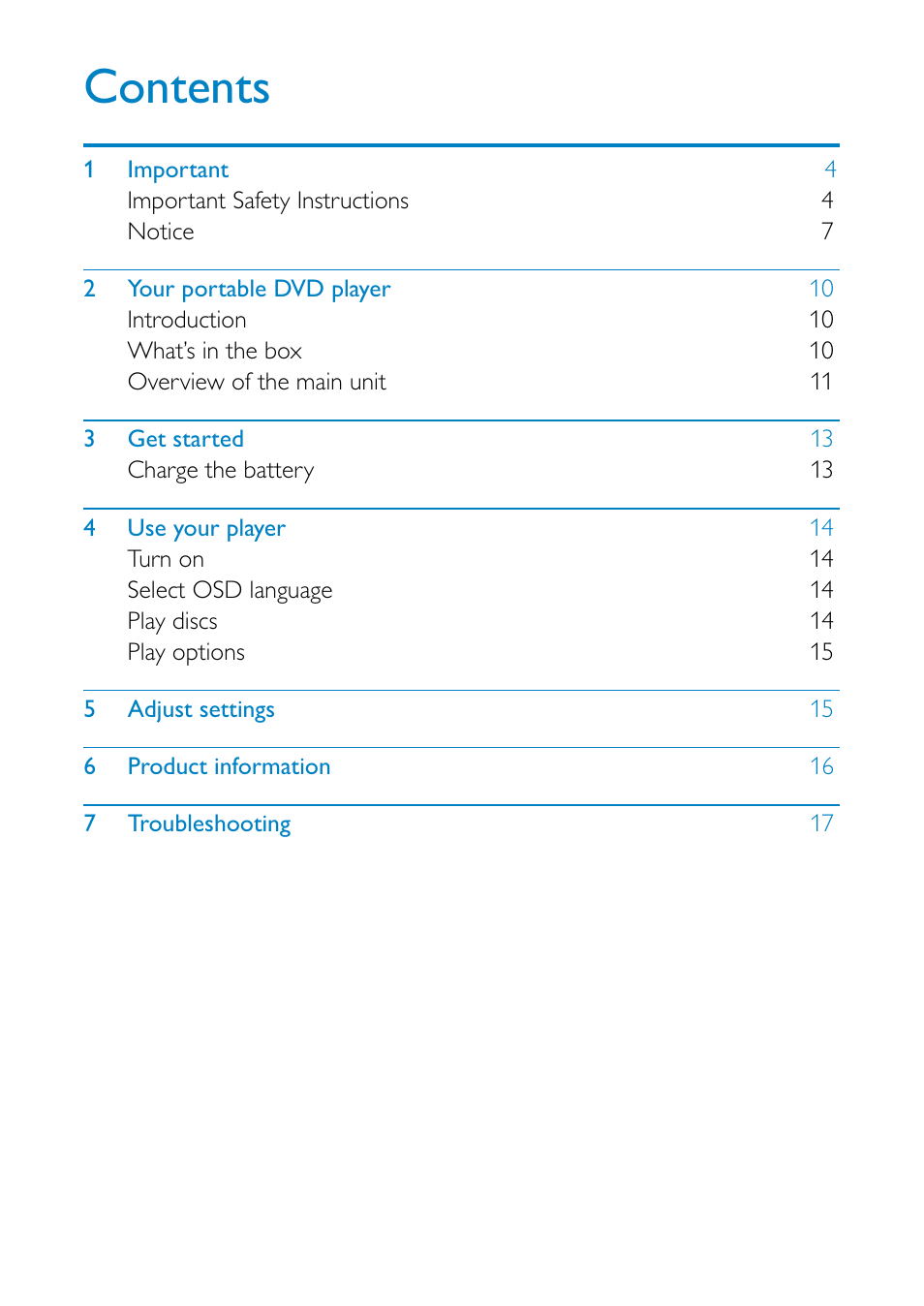 Philips PD7010 User Manual | Page 2 / 18