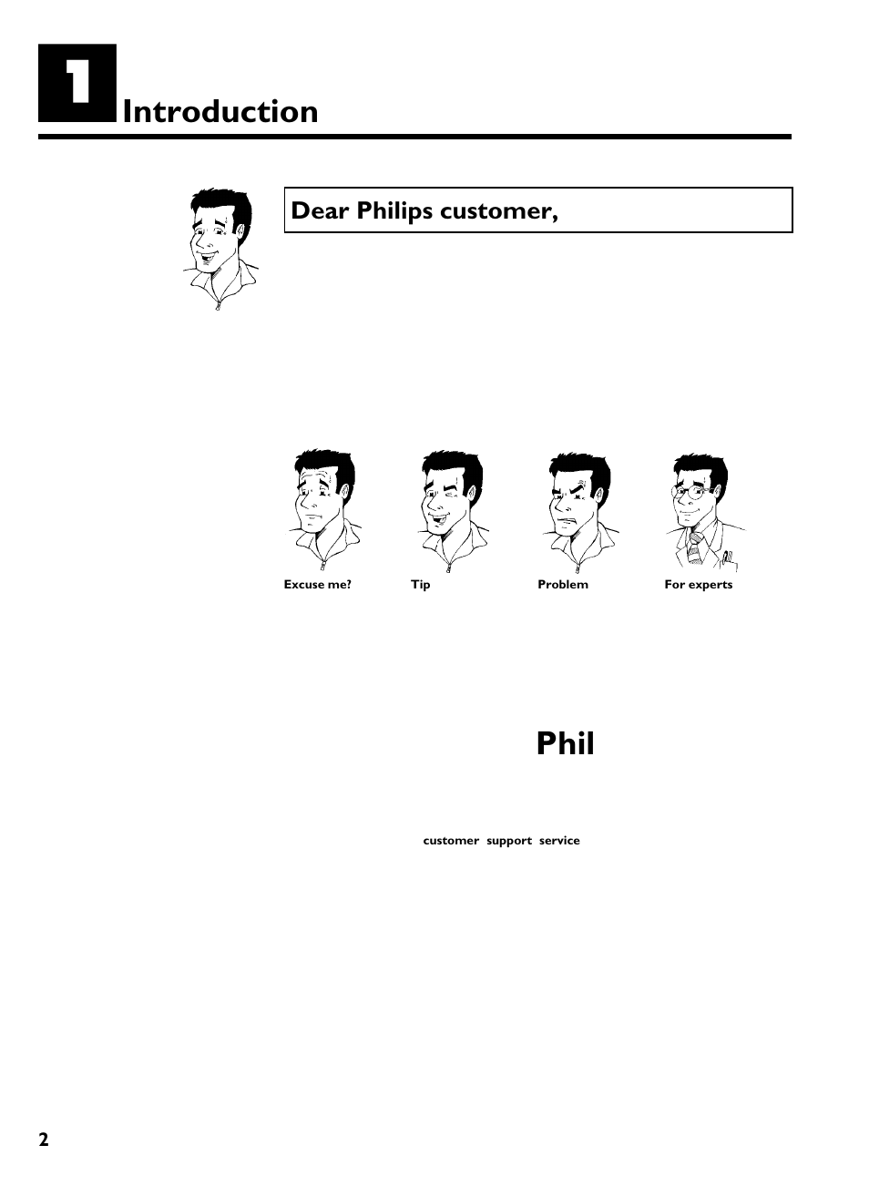 Introduction, Dear philips customer, Phil | Philips VR570 User Manual | Page 6 / 54