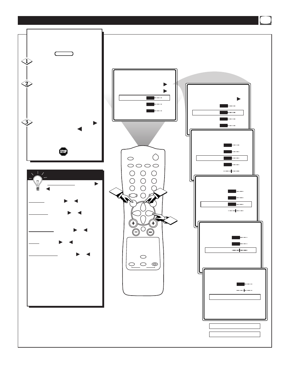 Tv p, Ow to, Djust the | Icture | Philips 13PT30L User Manual | Page 17 / 44