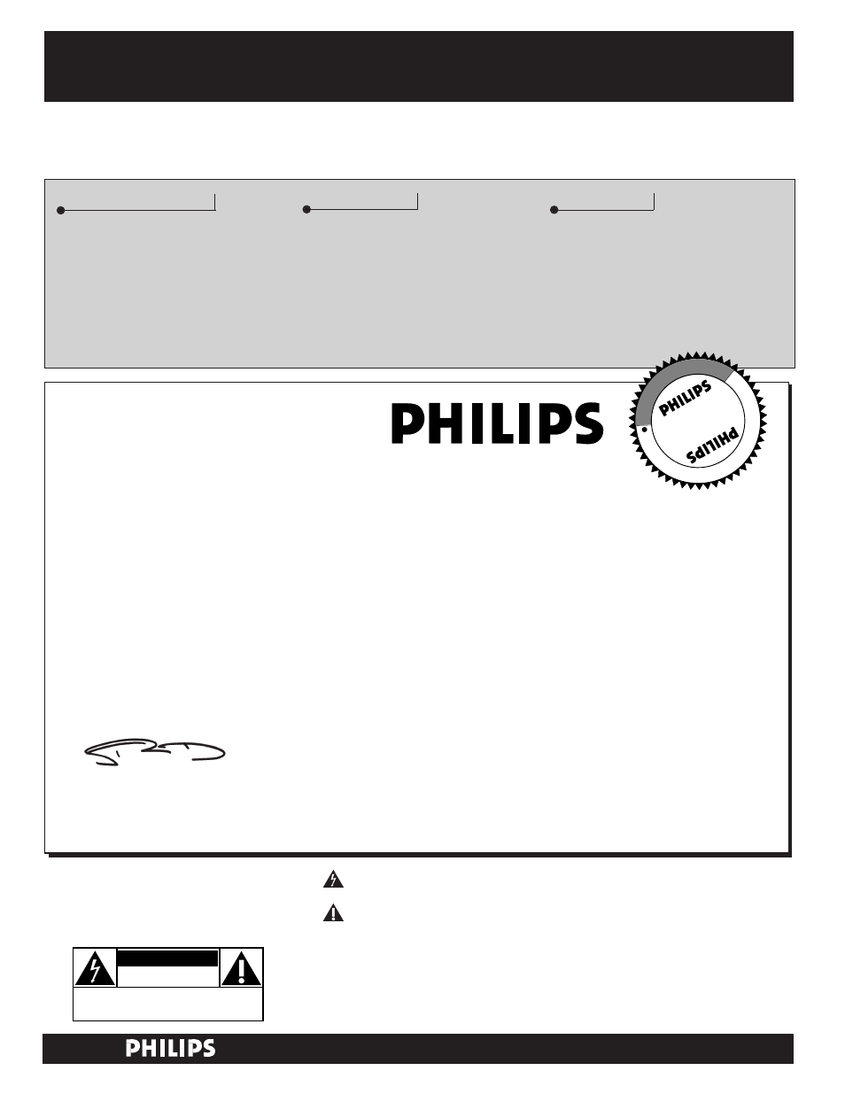 Safety, Hurry, Warranty verification | Owner confirmation, Model registration, Know these, Symbols | Philips 13PT30L User Manual | Page 2 / 44