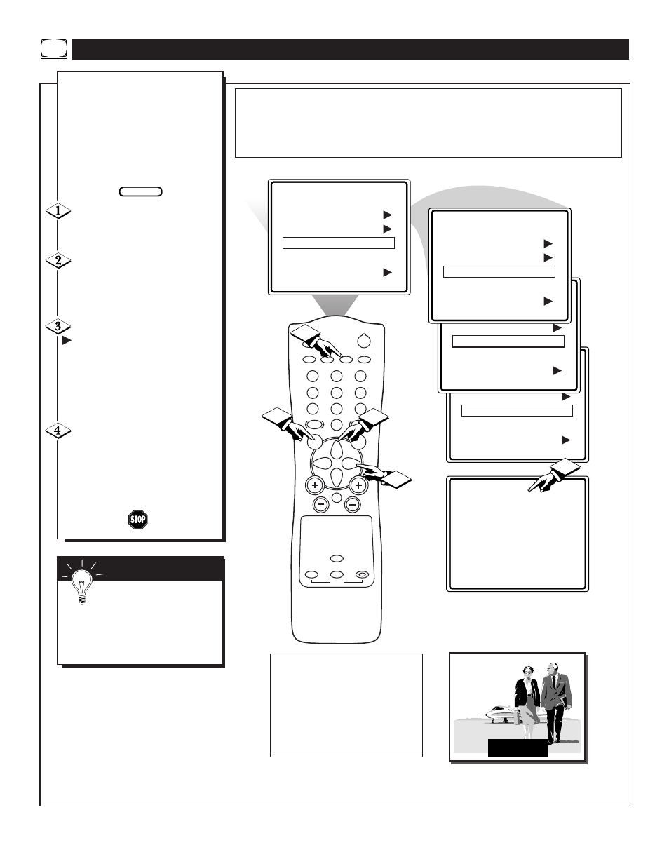 Sing the, Losed, Aption | Ontrol | Philips 13PT30L User Manual | Page 20 / 44