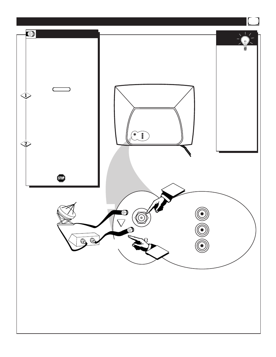 Tv (b, Tv c, Video | Audio, Ooking, Asic, Able, Onnections | Philips 13PT30L User Manual | Page 5 / 44