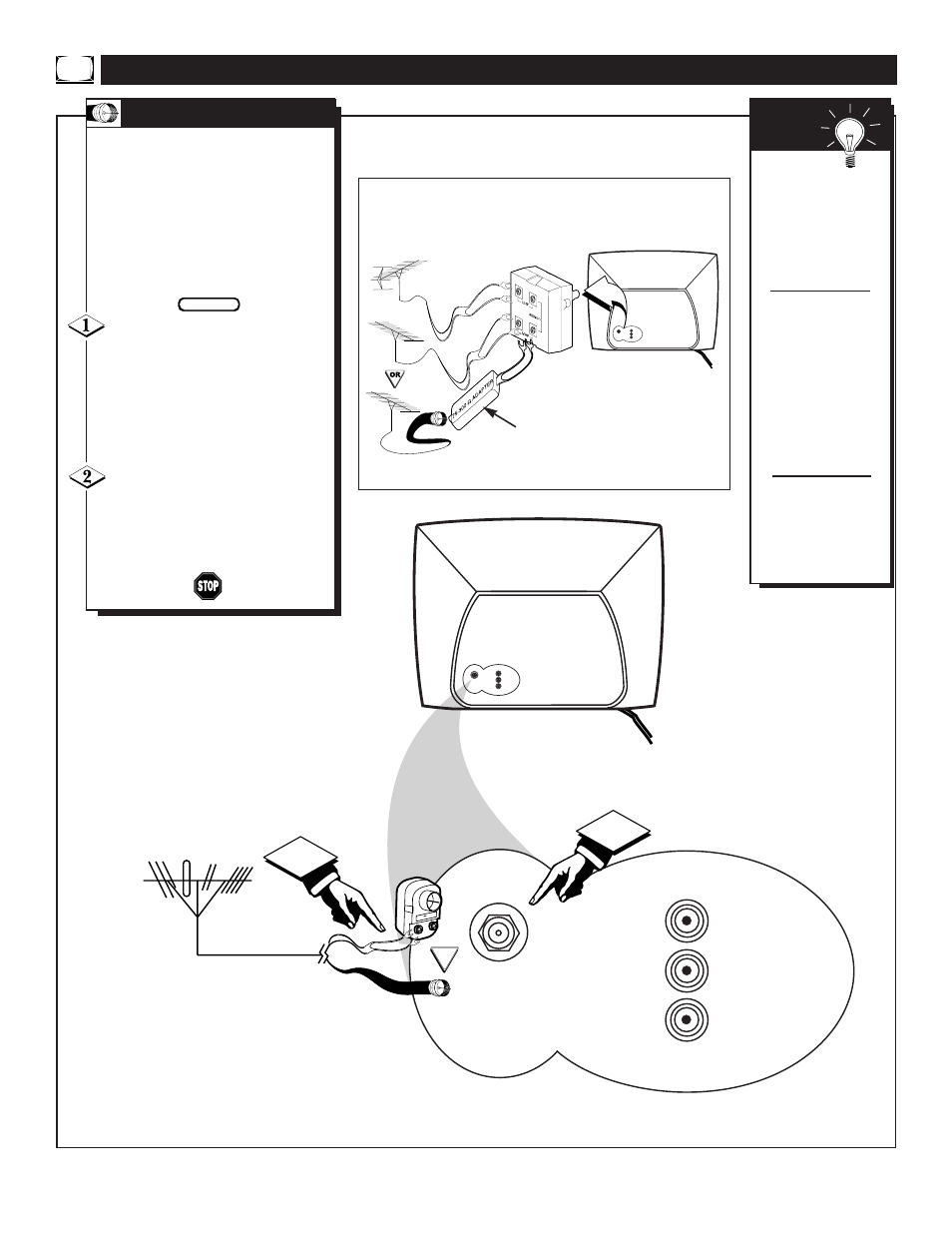 Tv (b, Tv c, Ooking | Asic, Ntenna, Onnections | Philips 13PT30L User Manual | Page 6 / 44