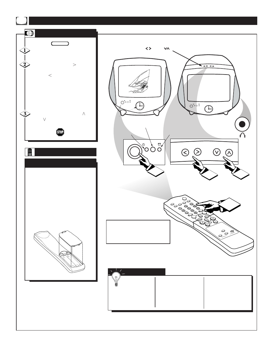 Tv/r, Asic, Emote | Perations, Elevision | Philips 13PT30L User Manual | Page 8 / 44