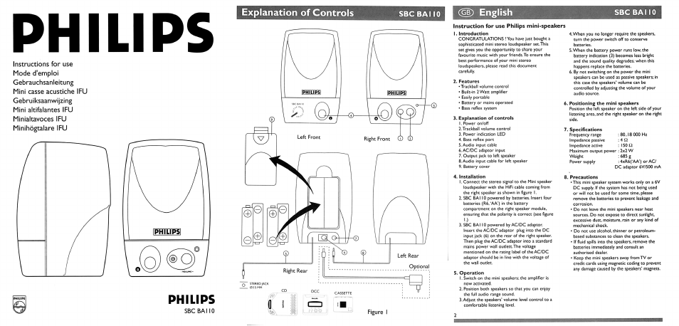 Philips SBC BA110 User Manual | 1 page