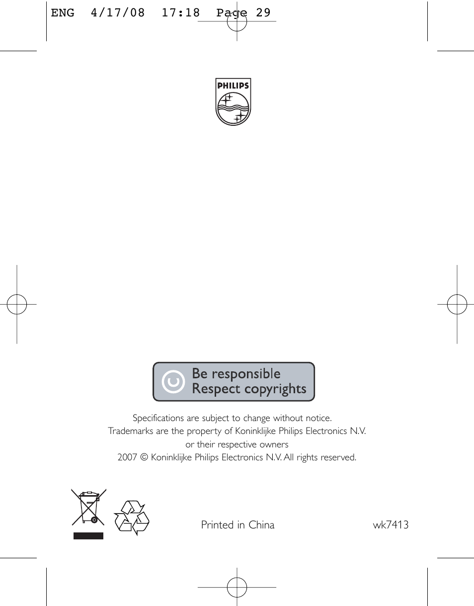 Philips PET831/05 User Manual | Page 29 / 29
