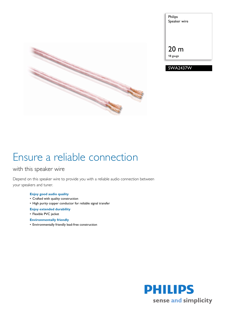 Philips SWA2437W User Manual | 2 pages