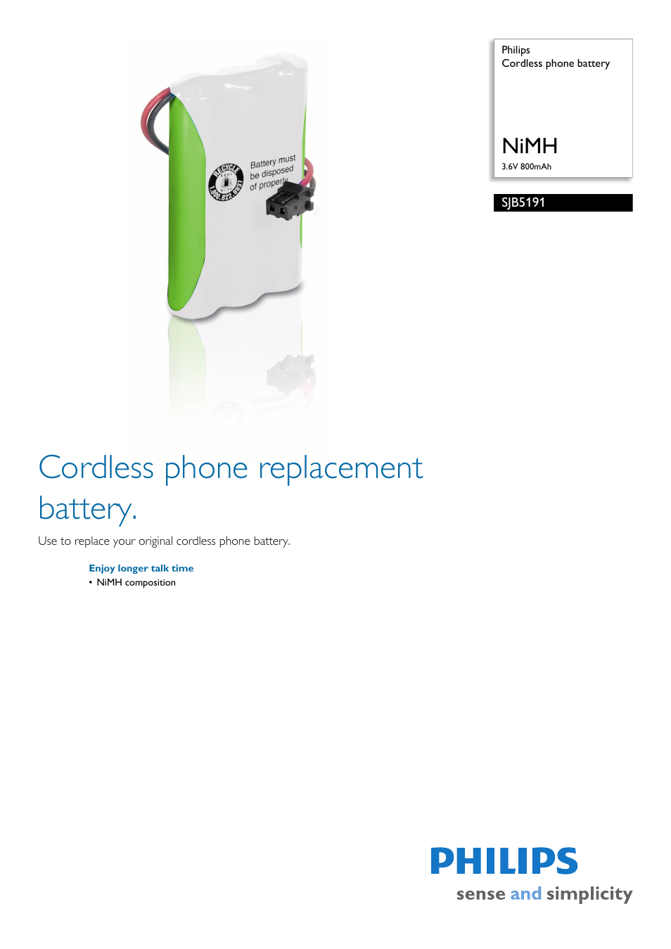 Philips SJB5191 User Manual | 2 pages