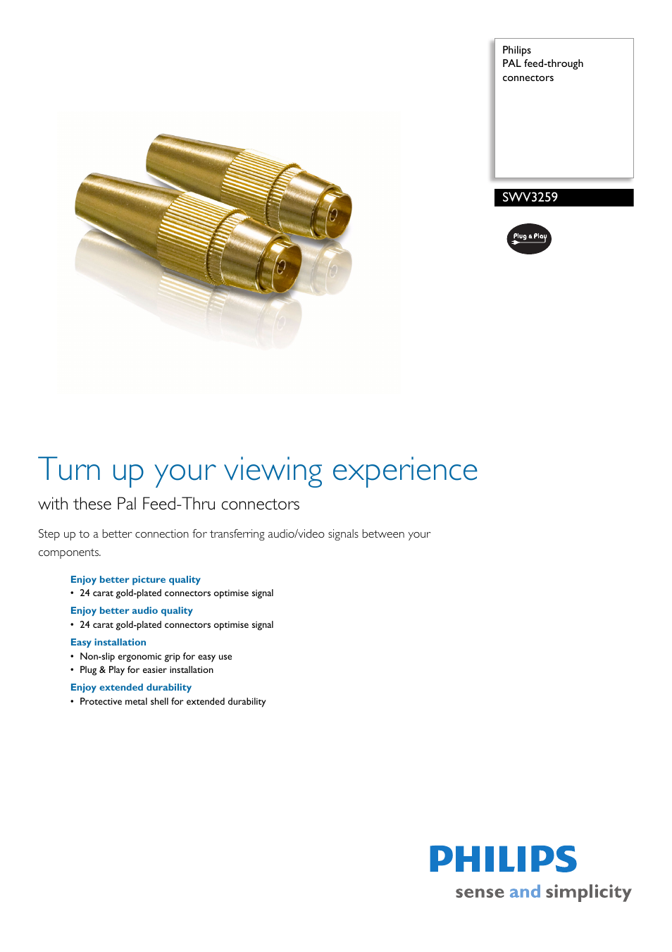 Philips SWV3259 User Manual | 2 pages