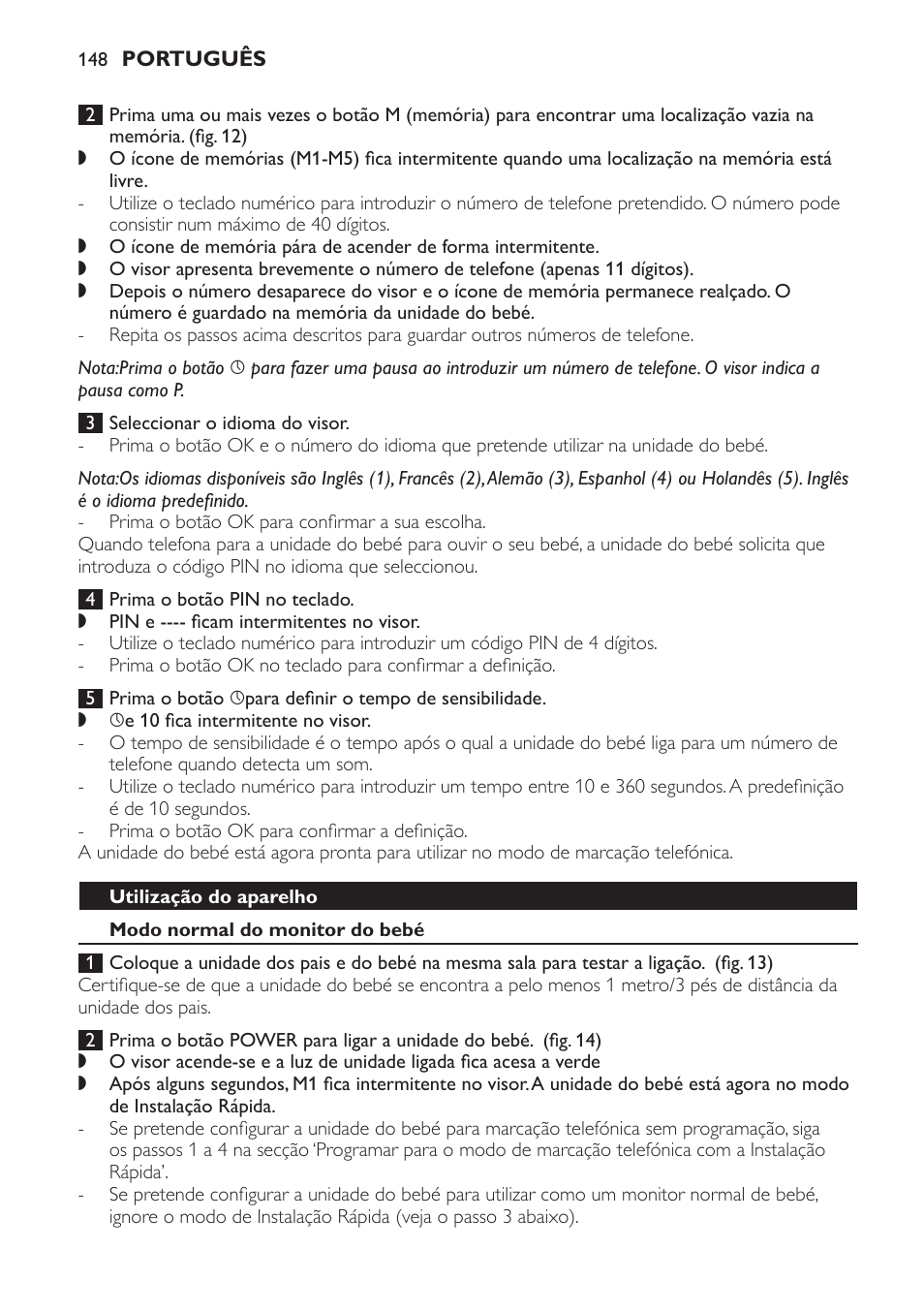 Utilização do aparelho, Modo normal do monitor do bebé | Philips SCD 469 User Manual | Page 148 / 188