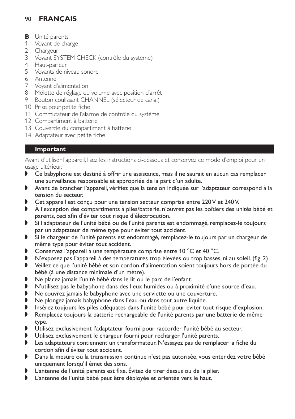 Important | Philips SCD 469 User Manual | Page 90 / 188