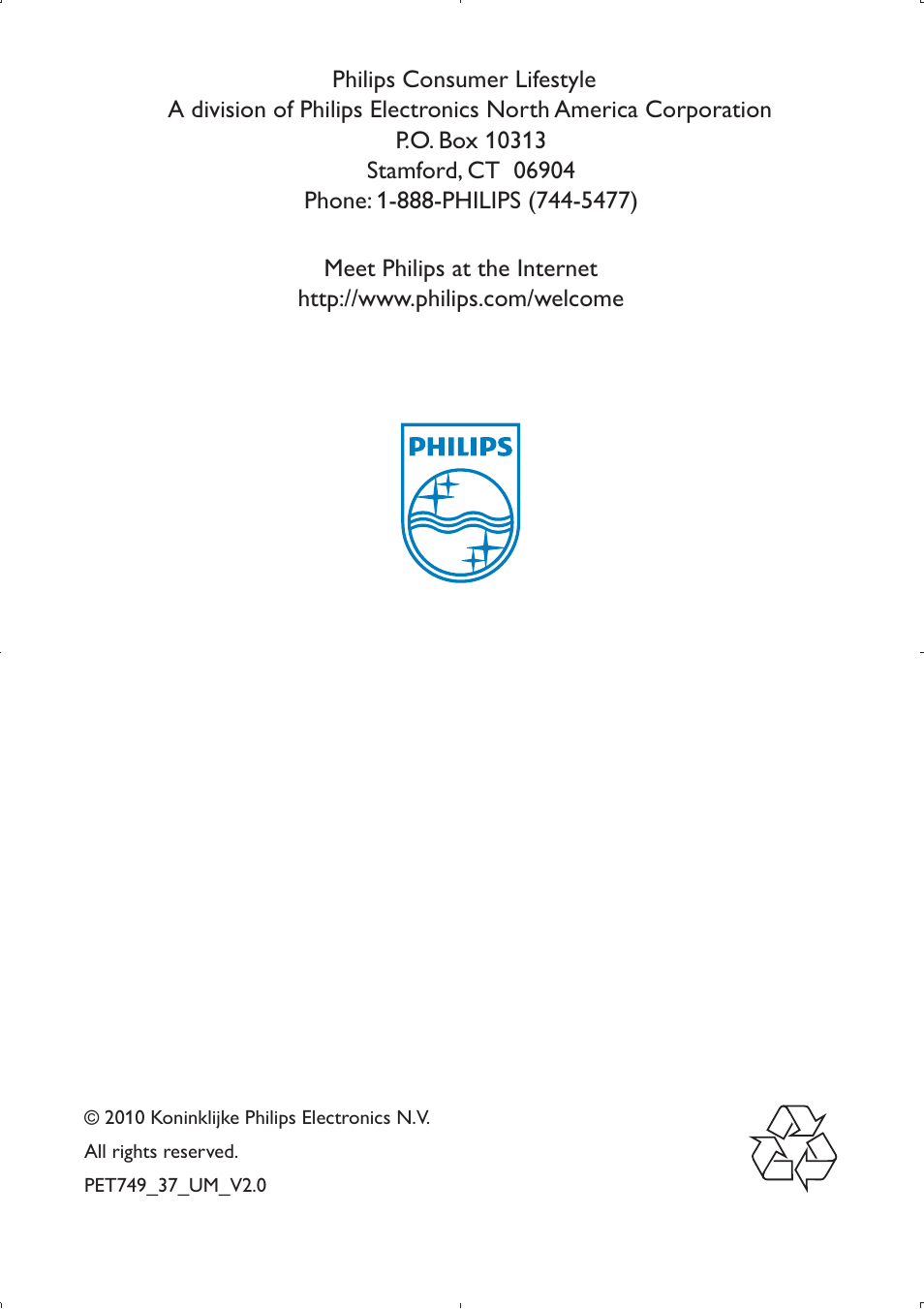 Philips PET749 User Manual | 36 pages
